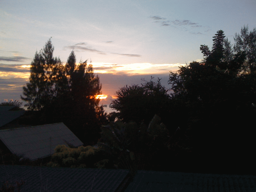 Wundersch�ner Sonnenuntergang Blick von der Terrasse Hua Hin 