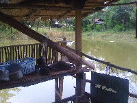 Eine Holzhtte mein Schlafplatz am See UdonThani